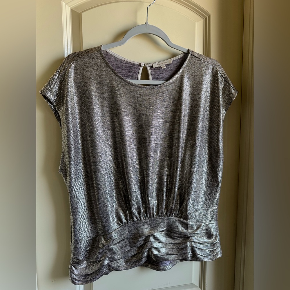 Skies are Blue Gold Sparkly Top